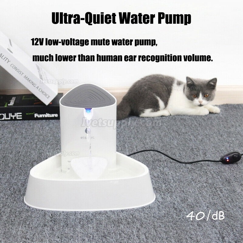 1.8L Electric Automatic Pet Dog Cat Water Fountain Drinking Bowl LED Dispenser
